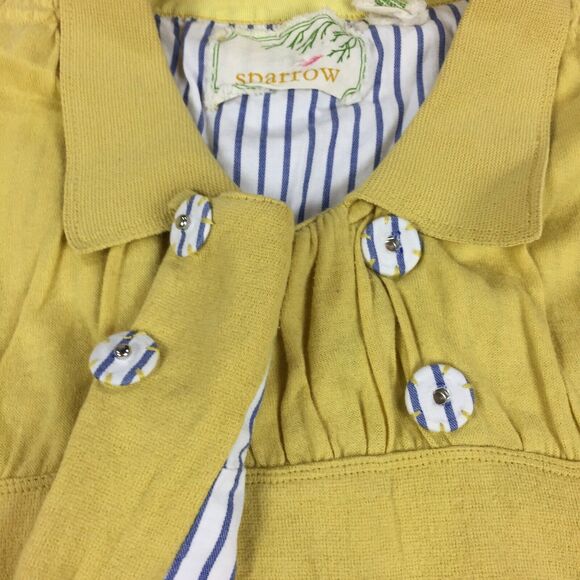 Anthropologie Sparrow Knit Over Jacket Size Small Bright Yellow Preppy - Picture 4 of 9